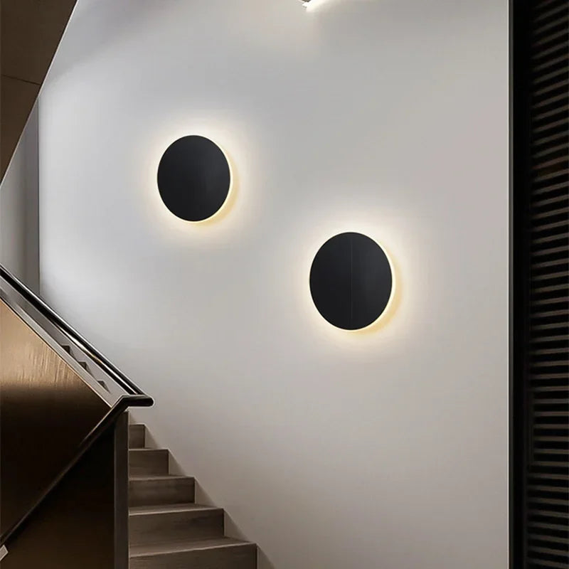 Round dimmable LED wall light - touch and sensor control