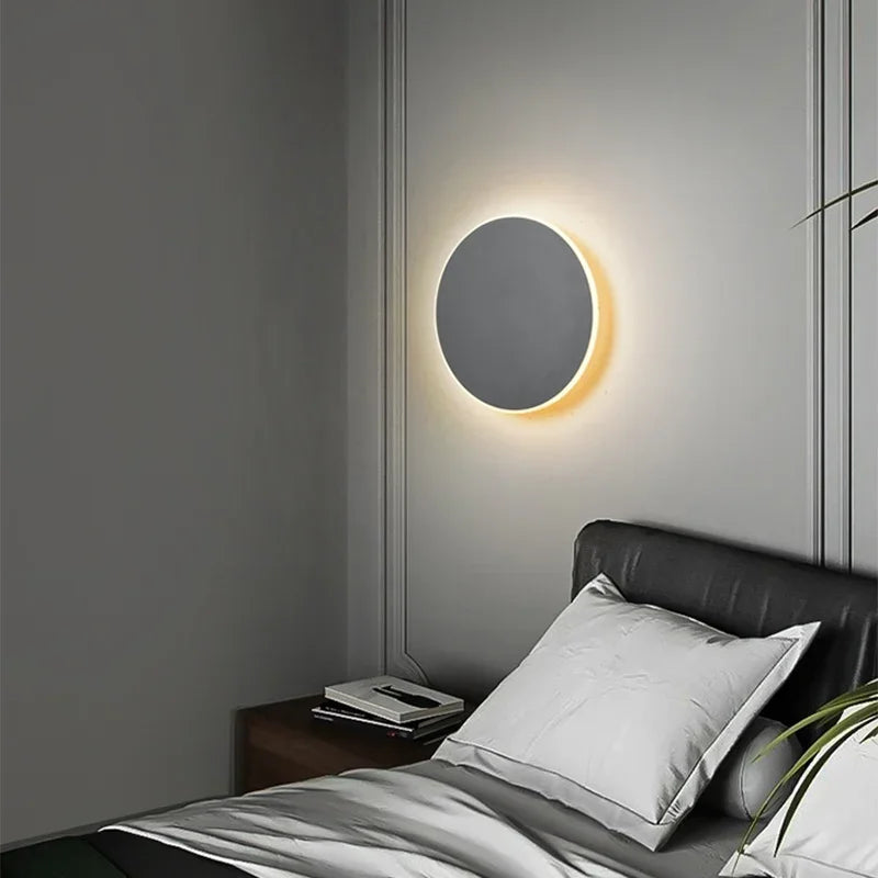 Round dimmable LED wall light - touch and sensor control