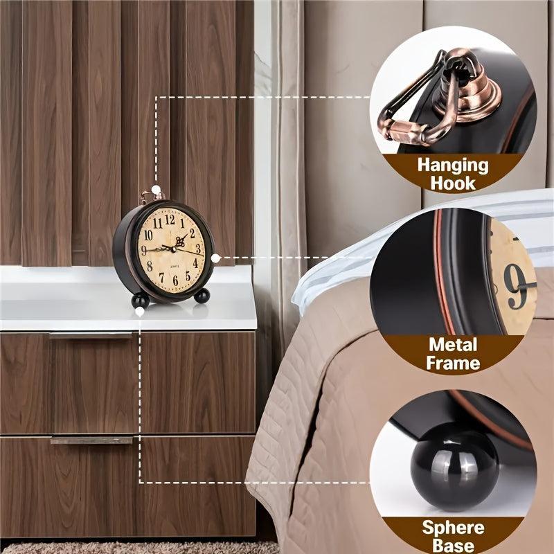 Retro alarm clock with a silent movement – classic desk clock