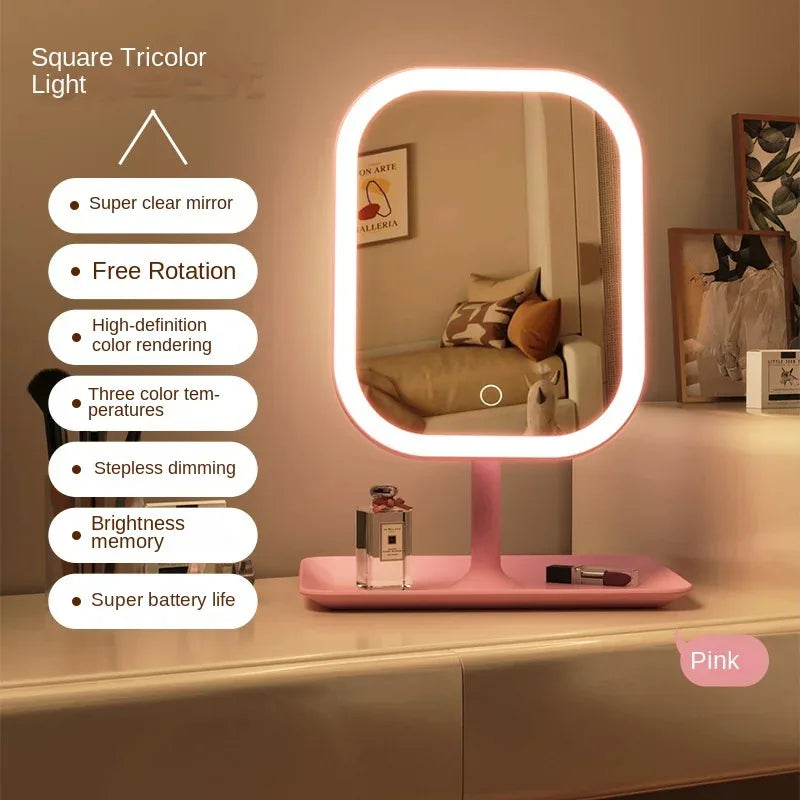 LED Makeup Mirror with 3 Light Colors and Touch Control