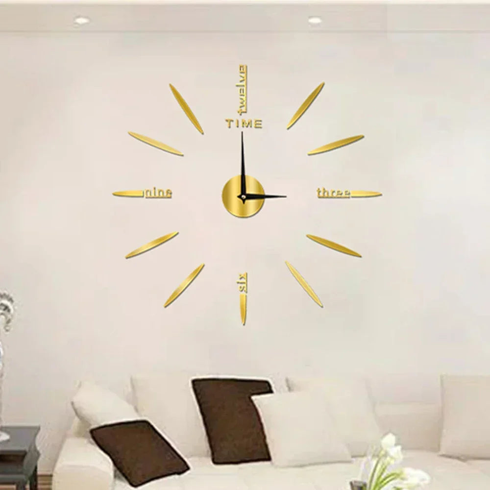 Self-Adhesive 3D Acrylic Wall Clock – Modern and Customisable