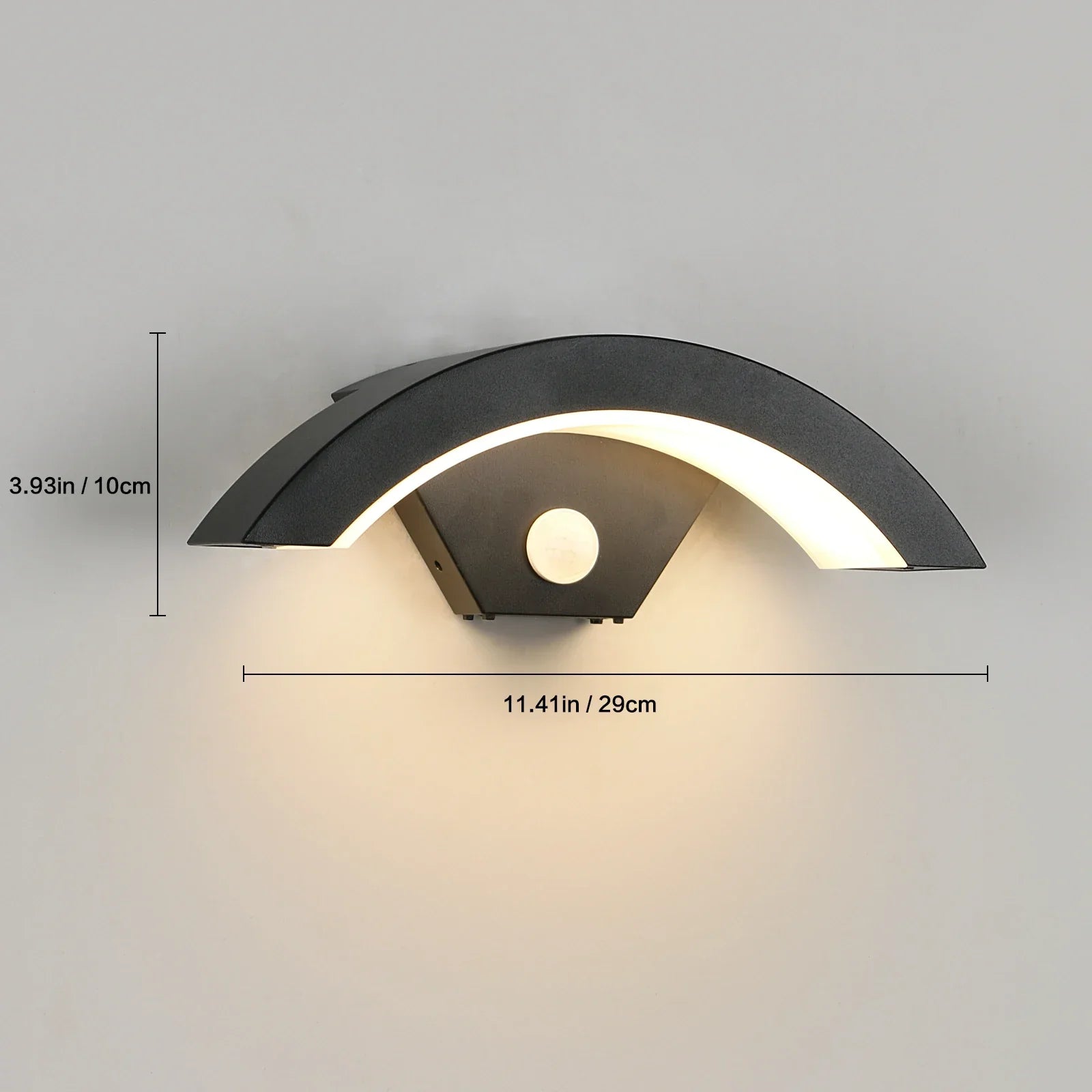 LED Außenwandleuchte 24W mit Bewegungsmelder – Warmweiß Schwarz