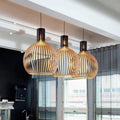 Wooden pendant light sphere - Organic pendant light for living spaces