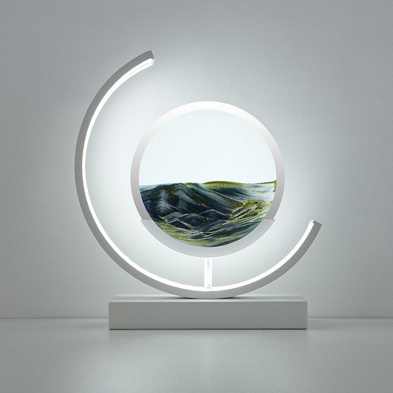 LED Tischlampe mit bewegender Sandlandschaft – dekoratives Licht