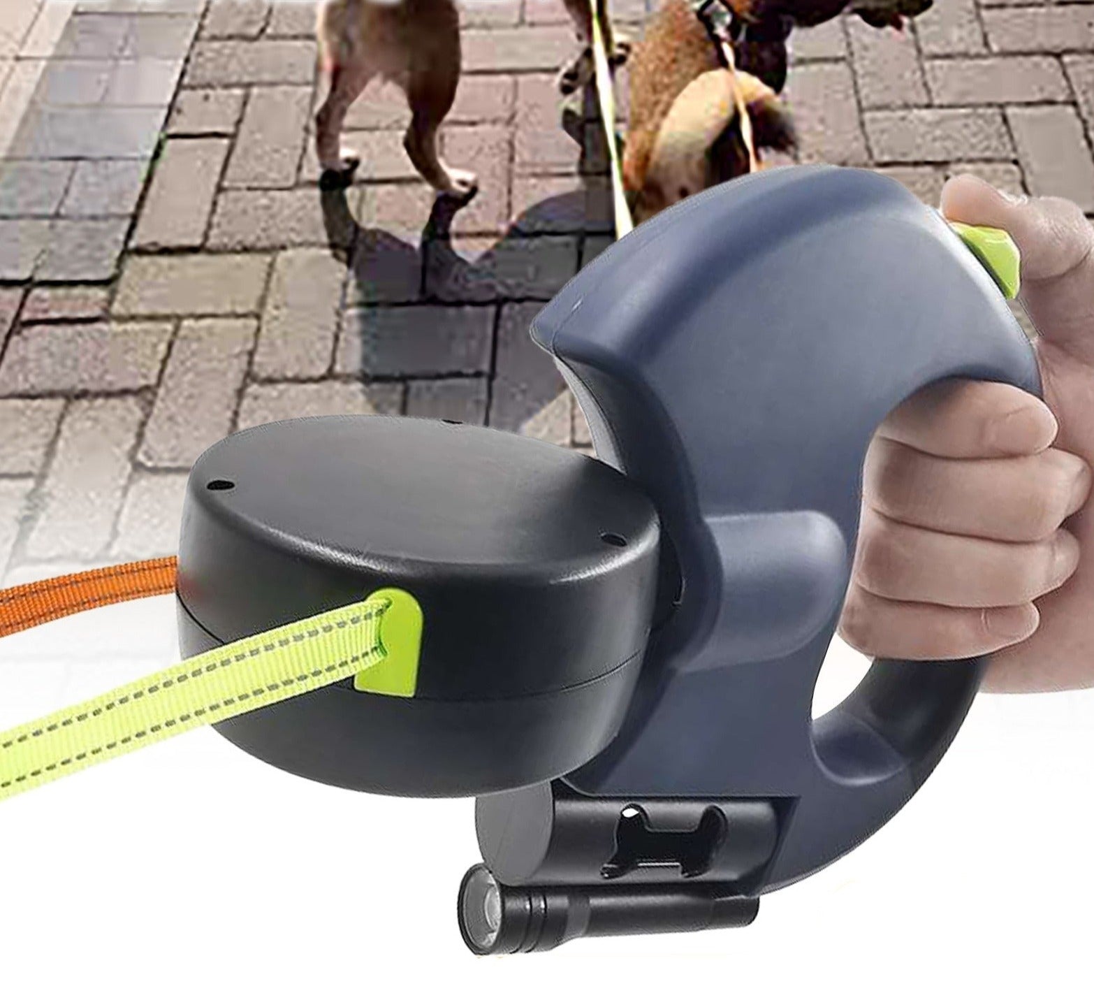 Doppelte Einzieh-Hundeleine mit LED-Taschenlampe – Zwei Hunde gleichzeitig führen product image 2