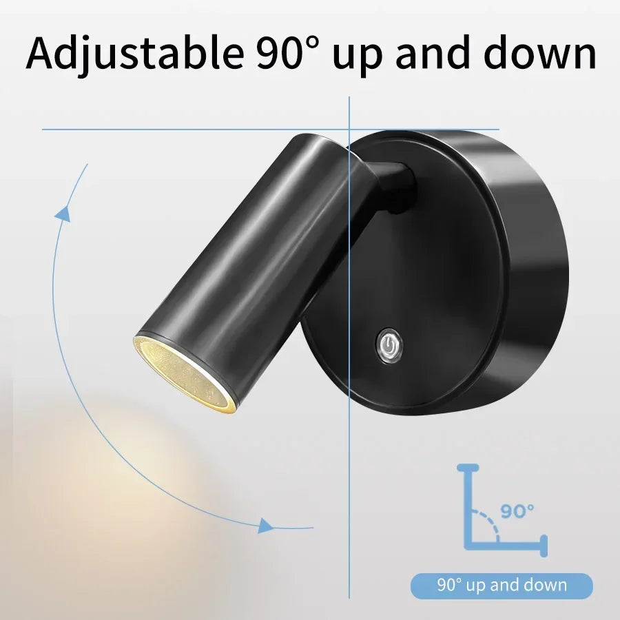 Cordless LED Wall Light Dimmable Magnetic 360° Swiveling