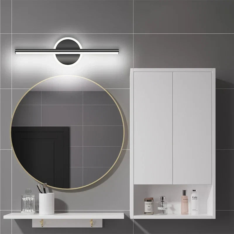 LED Wandleuchte Schwarz Gold – Spiegelleuchte 40/60/80 cm
