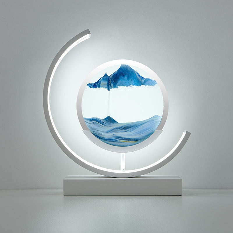 LED Tischlampe mit bewegender Sandlandschaft – dekoratives Licht
