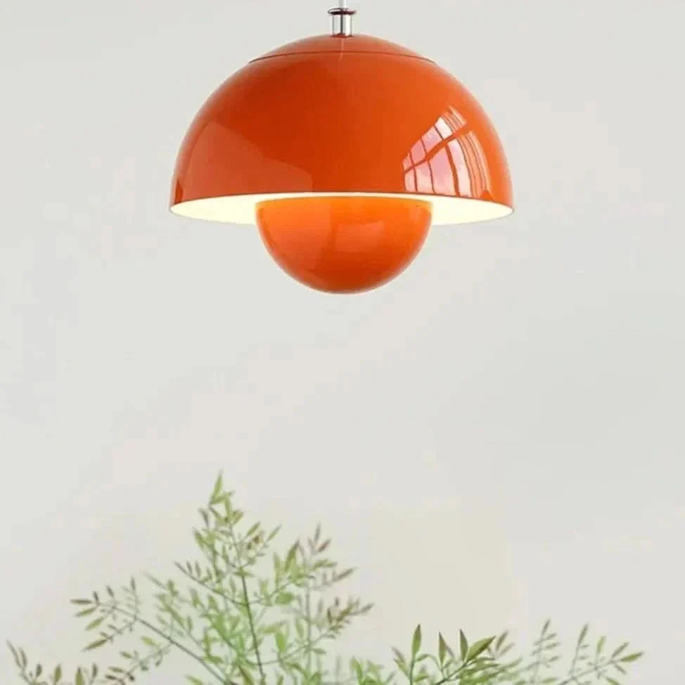 Retro ceiling light made of polished metal in the Art Deco style
