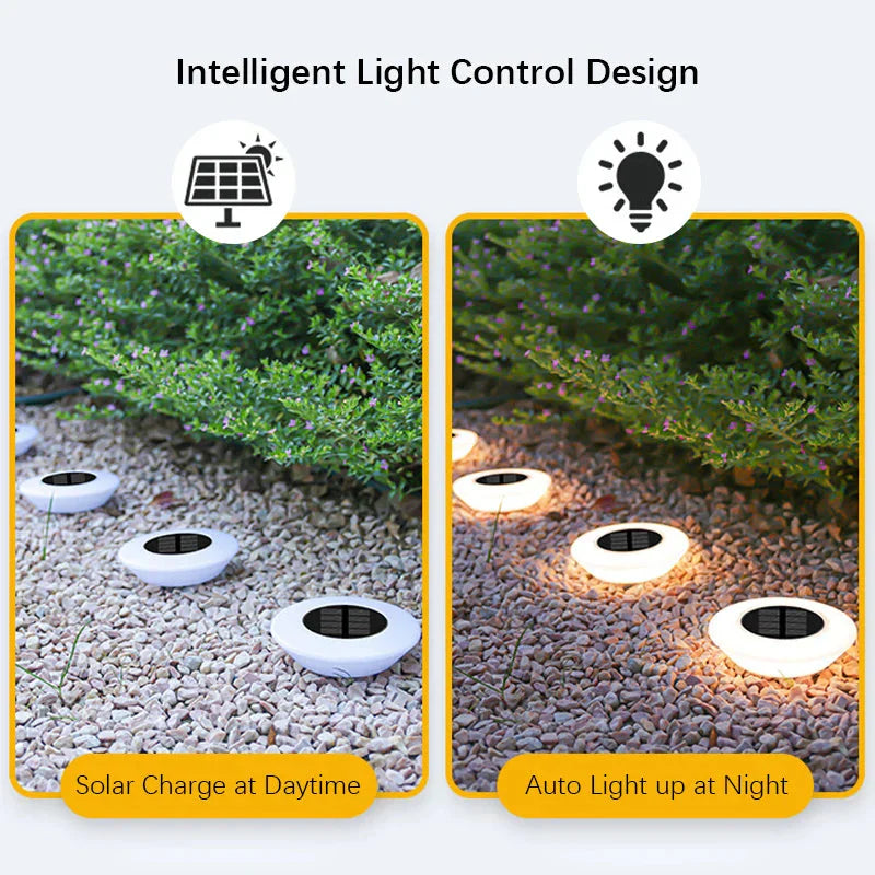 Solar-Bodenleuchten 4er-Set – 14 LEDs und 360°-Lichtring product image 4