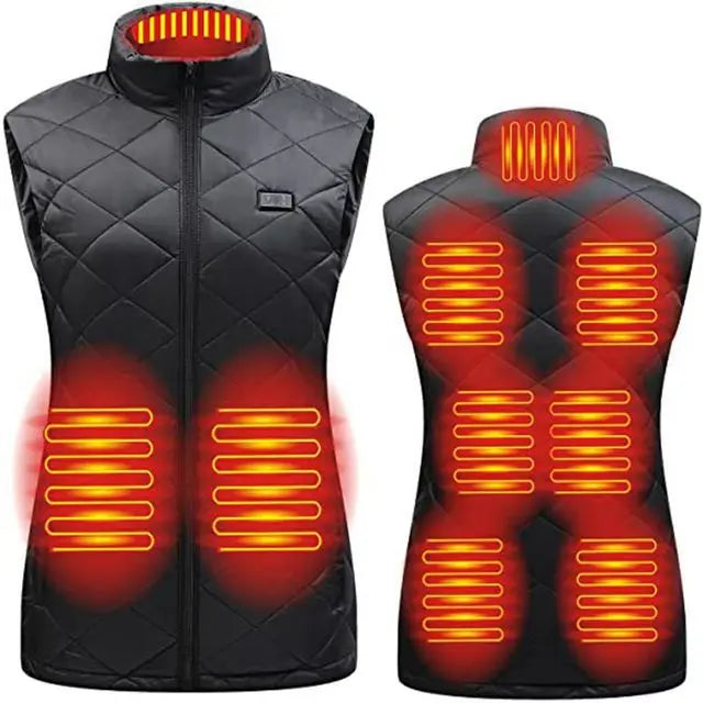 Heated women's vest with USB and infrared technology