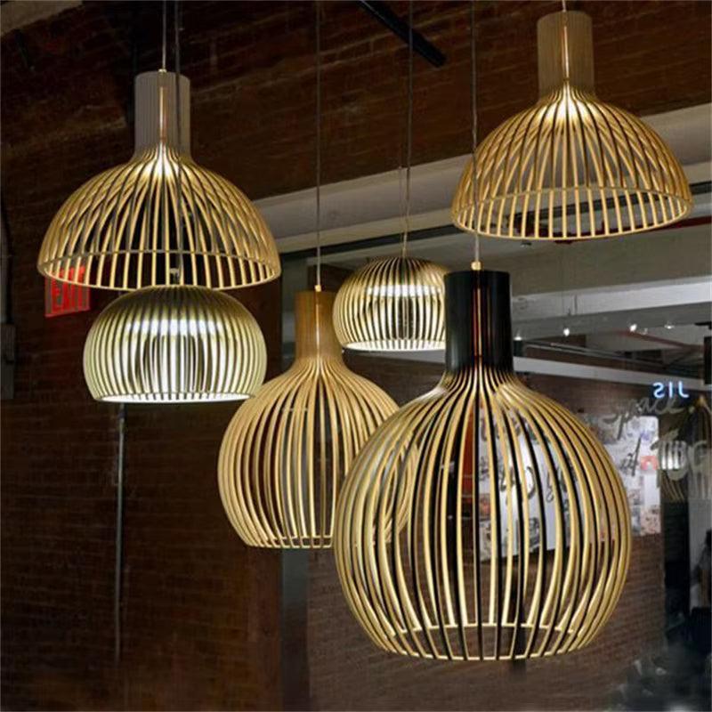 Wooden pendant light sphere - Organic pendant light for living spaces