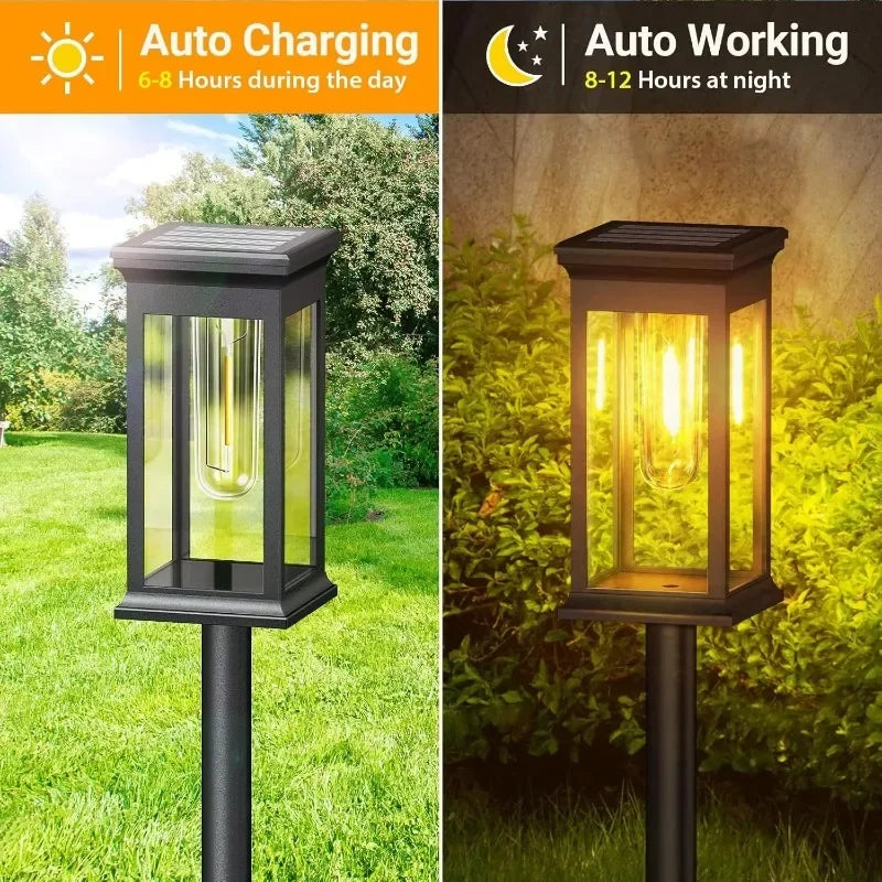 Garden Light Lantern Design with Filament LED – Set of 2