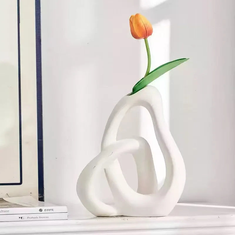 Heart-shaped ceramic vase - modern decorative object for the home