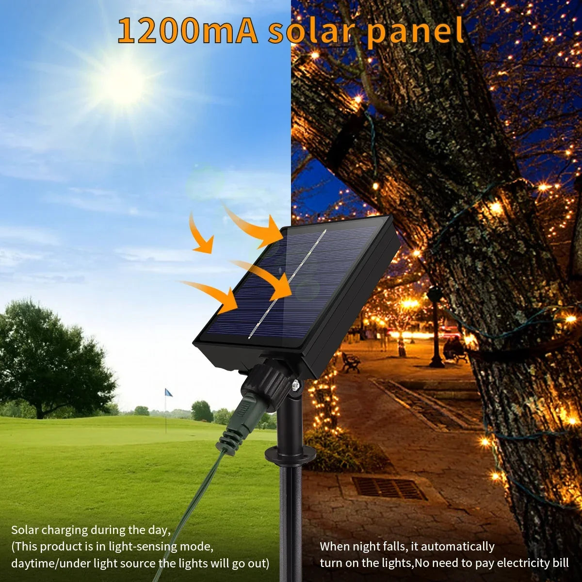 Solar Lichterkette 100M – 800 LEDs mit Fernbedienung & 8 Modi