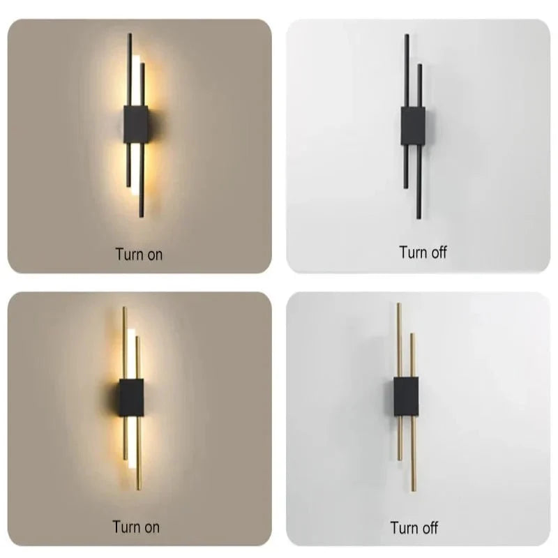 LED Wandleuchte Metall Acryl mit 3 Lichtfarben einstellbar