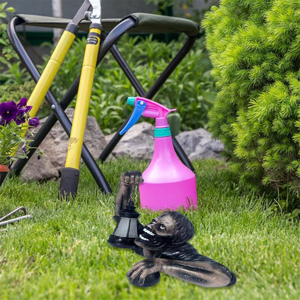 Halloween Zombie Laterne mit LED Beleuchtung – Gruselige Gartendeko aus