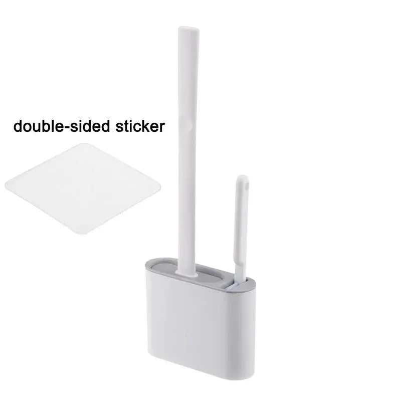 Silicone toilet brush with wall mount – 2-in-1 antibacterial