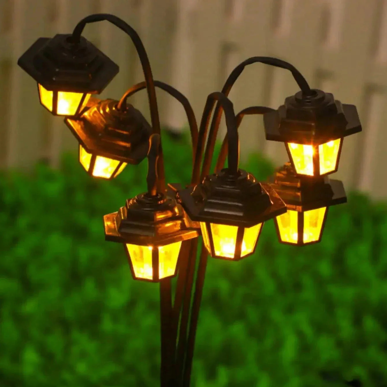Retro Solar-Gartenlaterne mit 6 LED-Leuchten product image 5