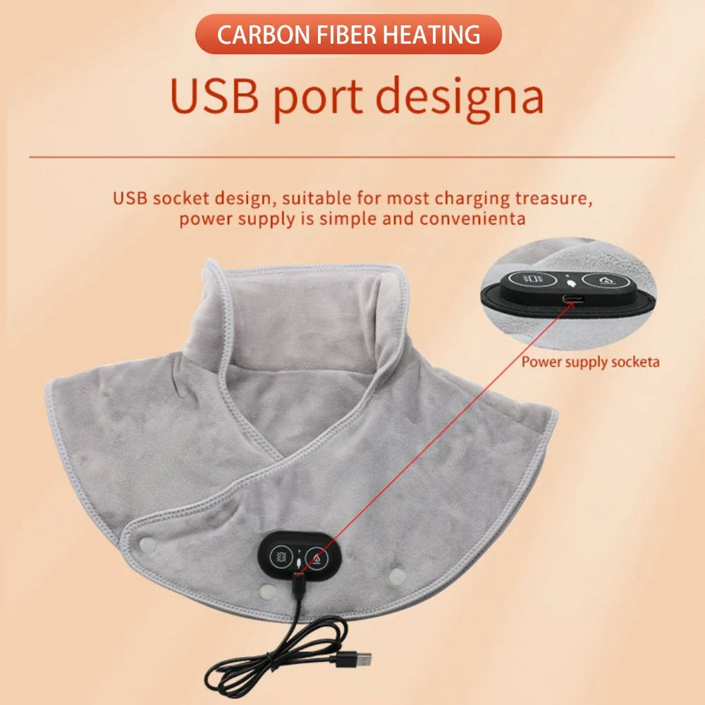 Neck and shoulder massage pillow with heat and vibration