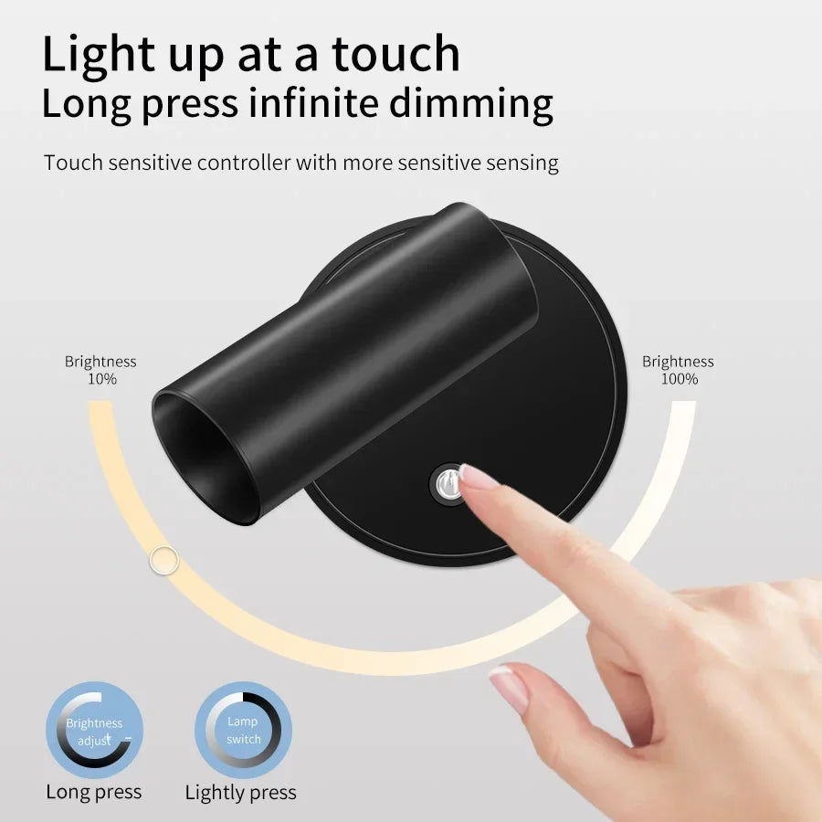 Cordless LED Wall Light Dimmable Magnetic 360° Swiveling