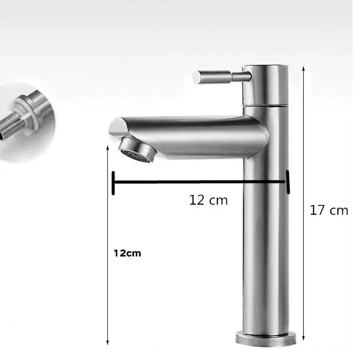 Single-lever bathroom faucet made of stainless steel - modern design