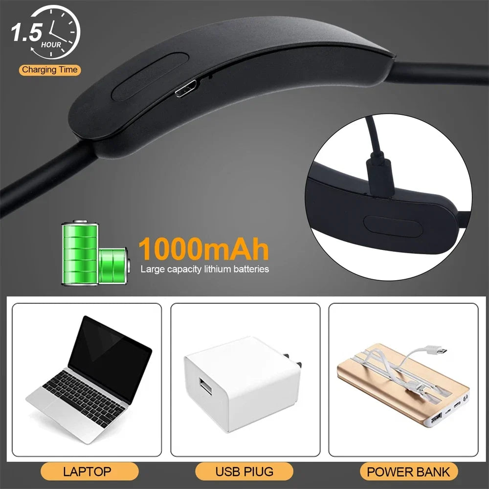 LED Neck Light with 3 Light Colours – USB Rechargeable & Dimmable