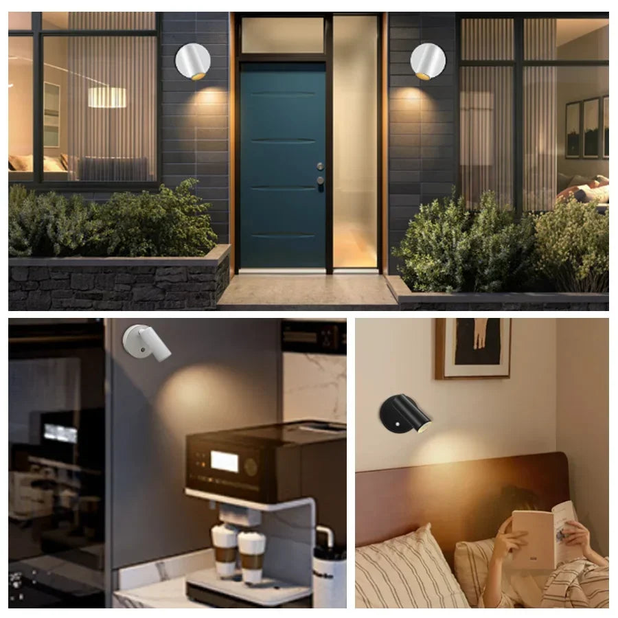 Cordless LED Wall Light Dimmable Magnetic 360° Swiveling