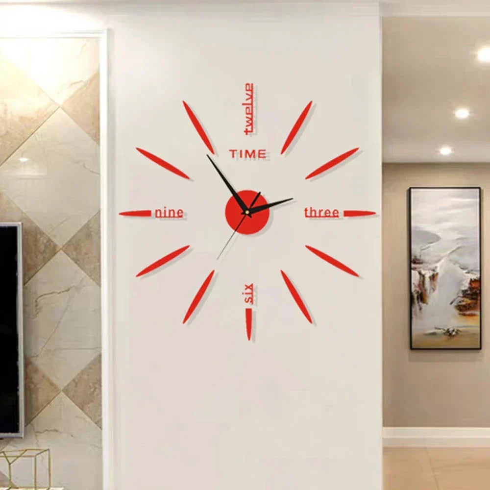 Self-Adhesive 3D Acrylic Wall Clock – Modern and Customisable