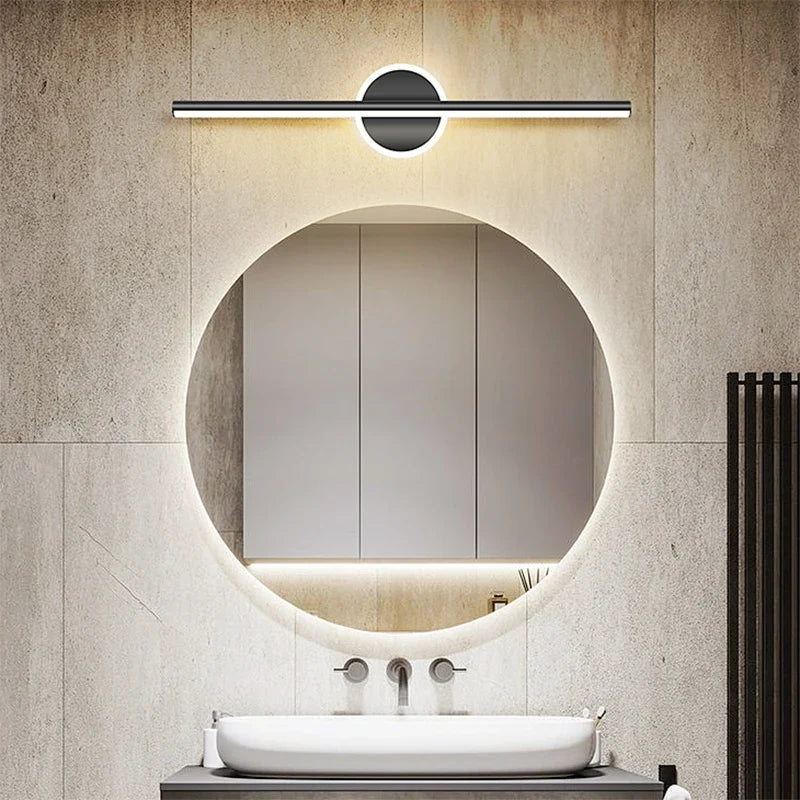 LED Wandleuchte Schwarz Gold – Spiegelleuchte 40/60/80 cm