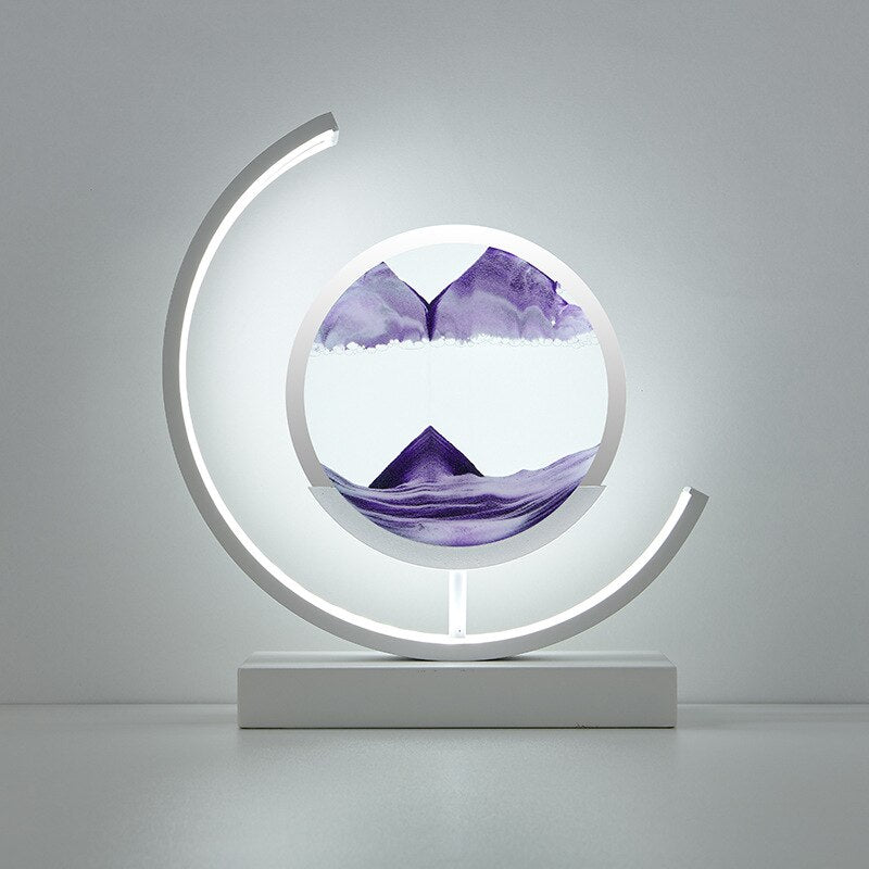LED Tischlampe mit bewegender Sandlandschaft – dekoratives Licht