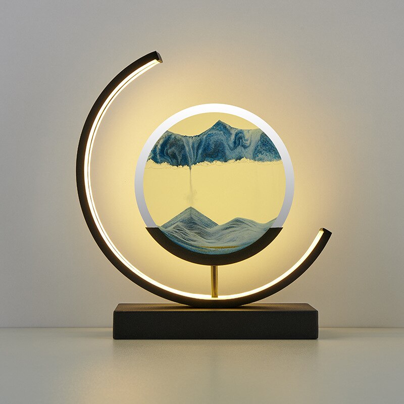 LED Tischlampe mit bewegender Sandlandschaft – dekoratives Licht