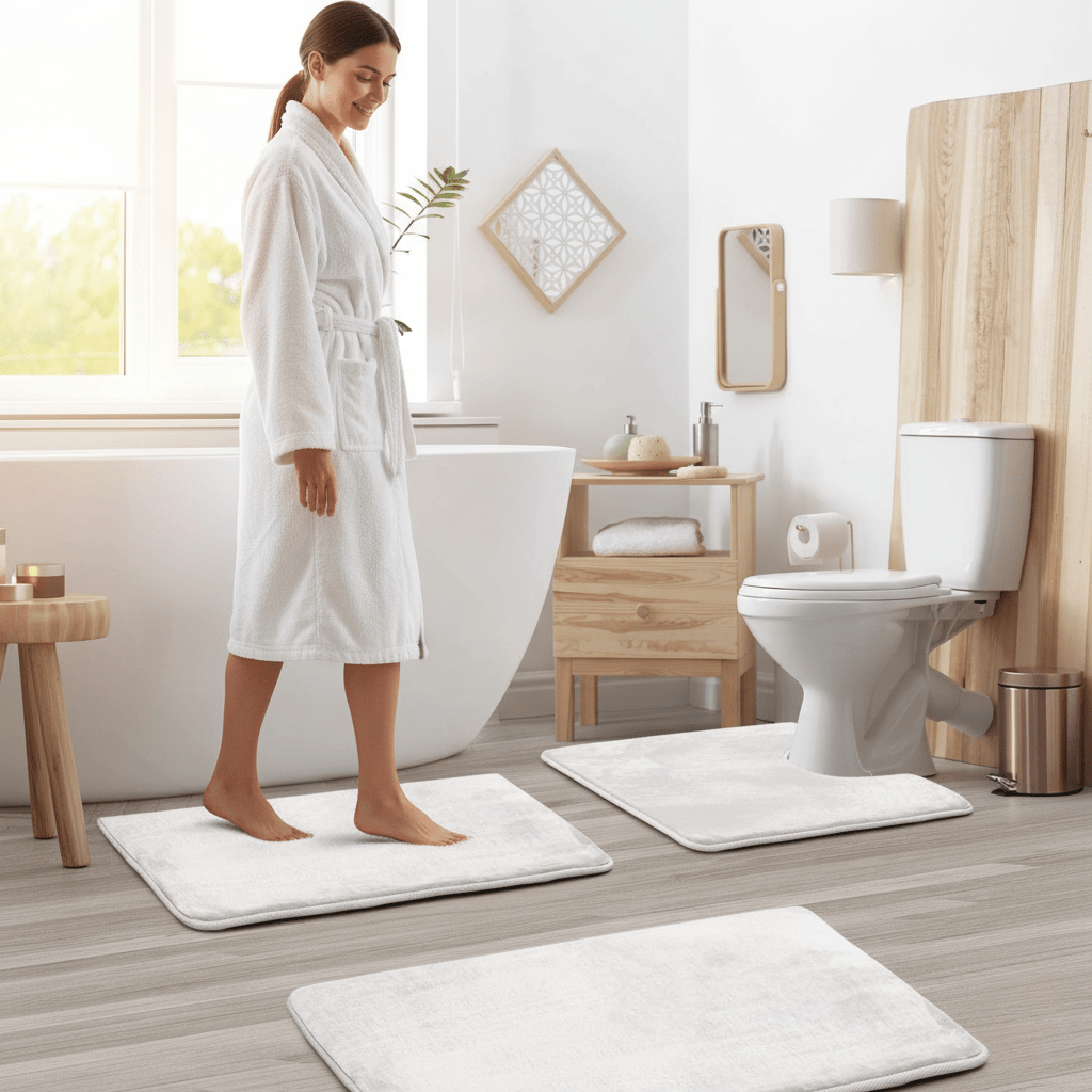 Badematten-Set aus Memory-Schaum – extra weich und schnelltrocknend