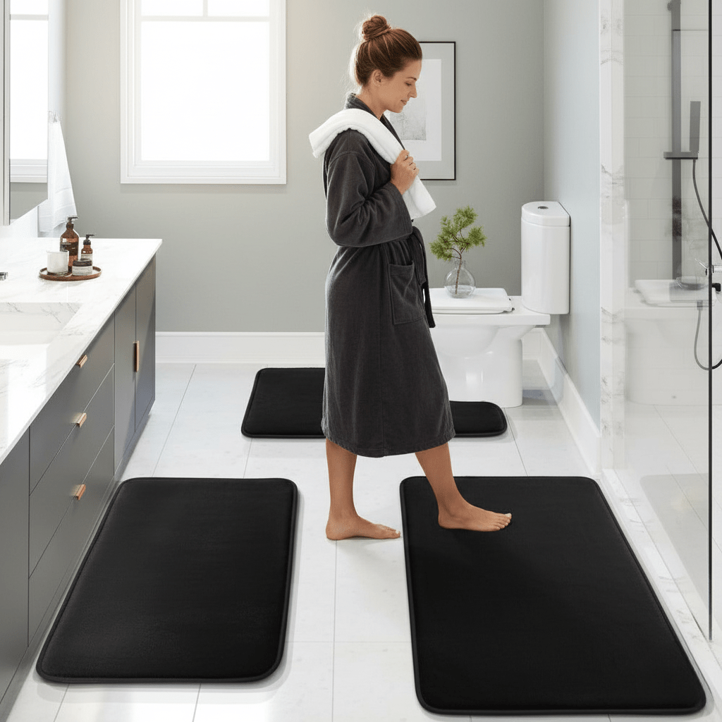 Badematten-Set aus Memory-Schaum – extra weich und schnelltrocknend