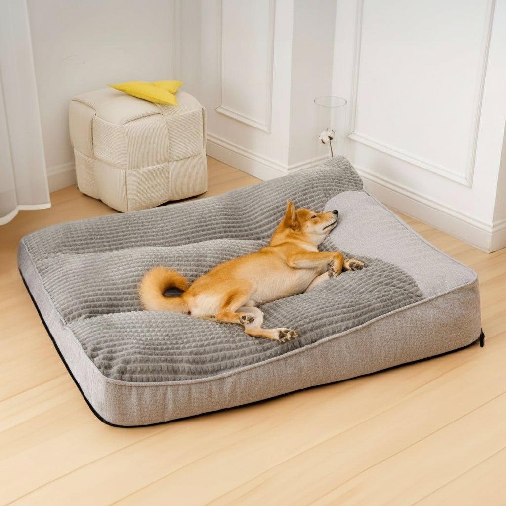 Orthopedic dog bed with neck support - scratch-resistant and washable