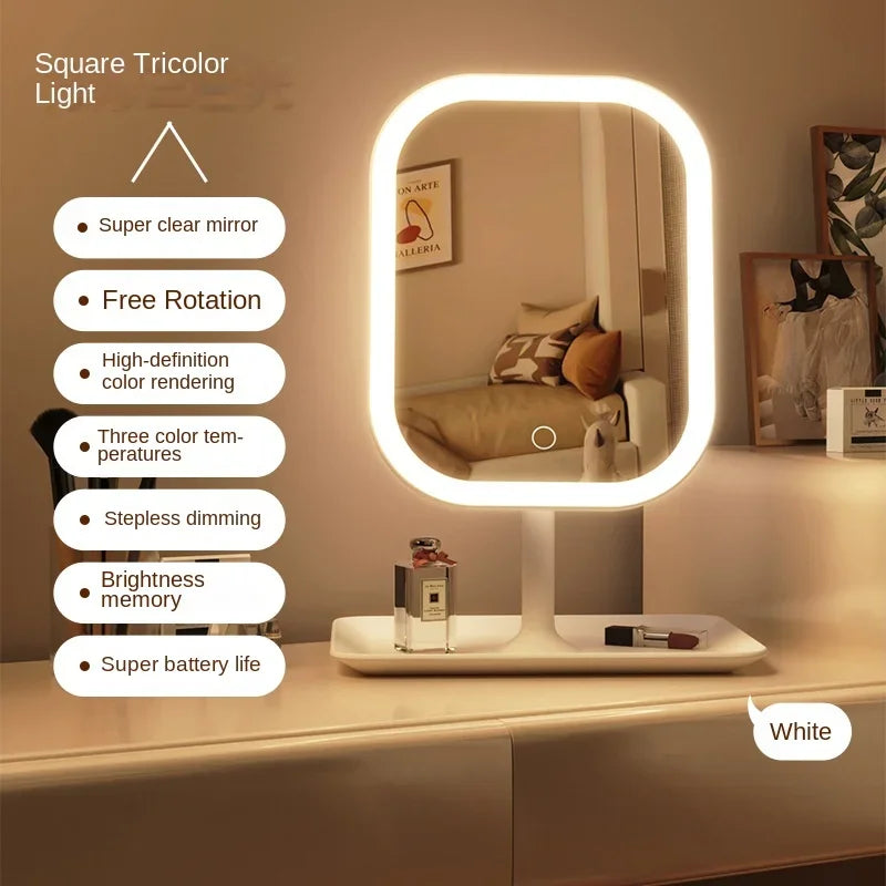 LED Makeup Mirror with 3 Light Colors and Touch Control