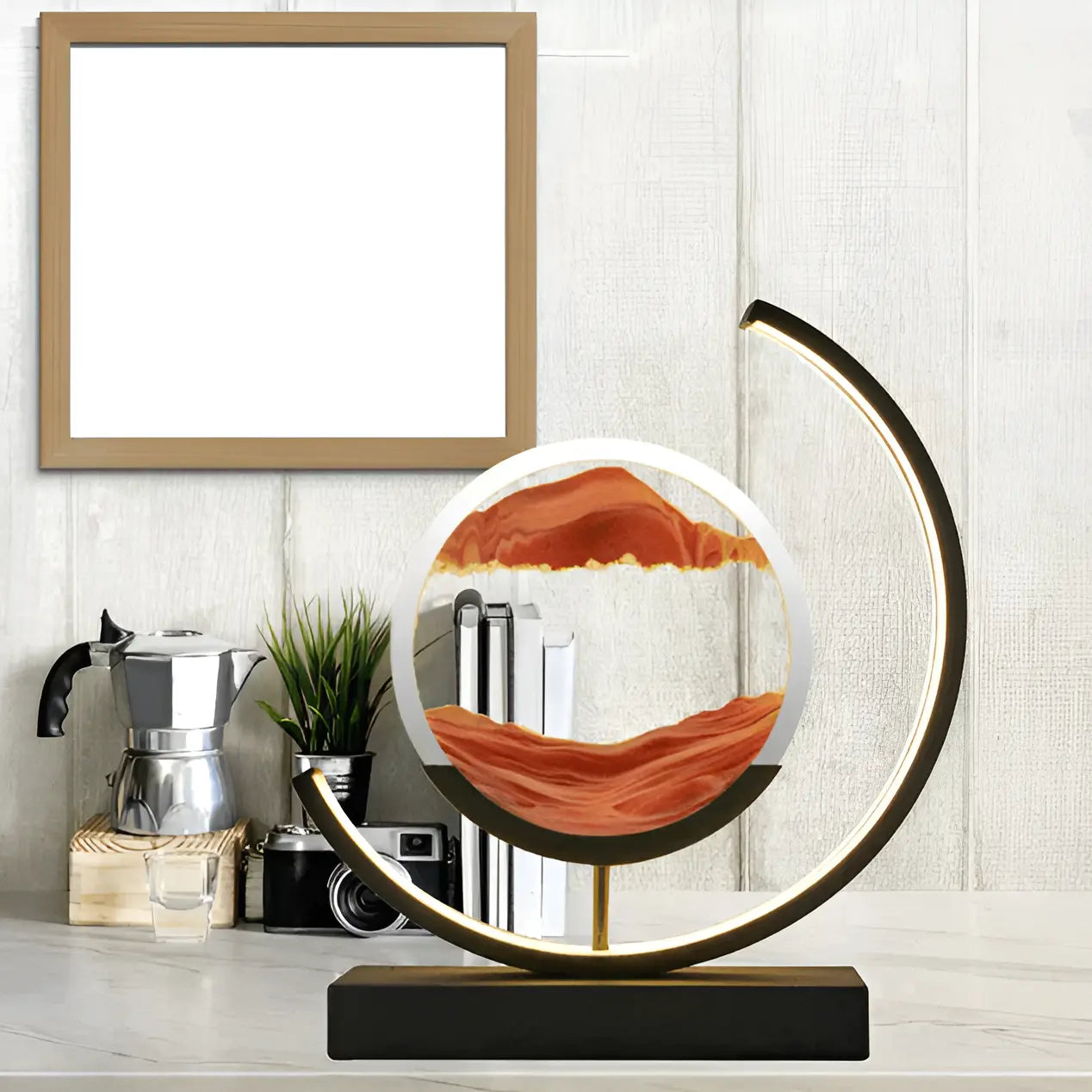 Sand lamp with LED light and remote control – decorative and atmospheric