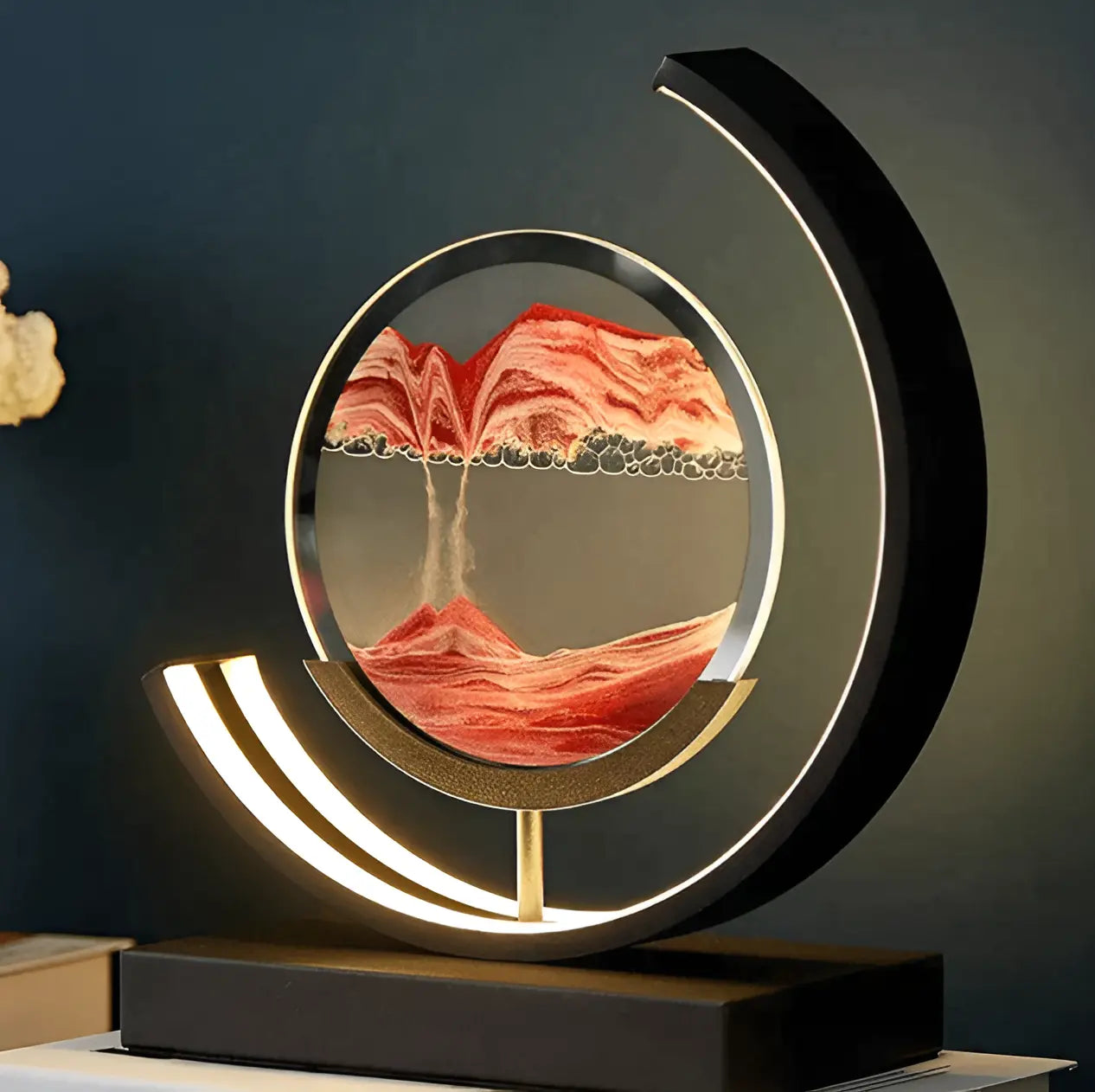 Sand lamp with LED light and remote control – decorative and atmospheric