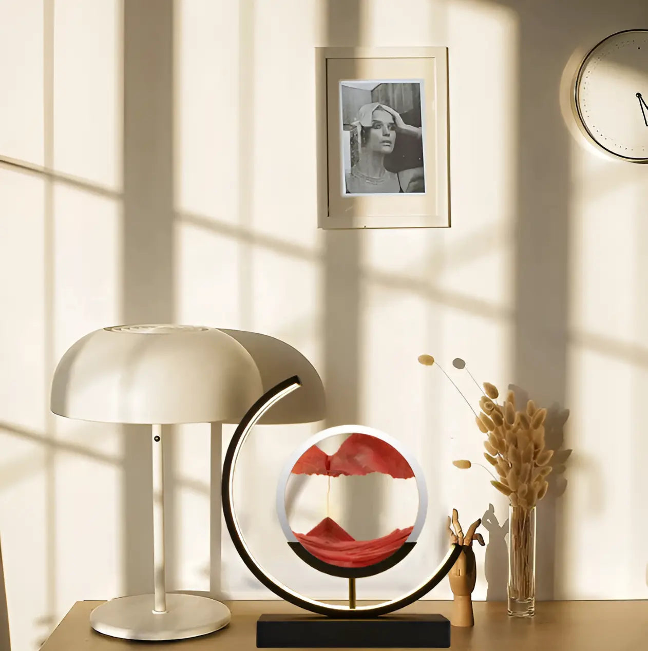 Sand lamp with LED light and remote control – decorative and atmospheric