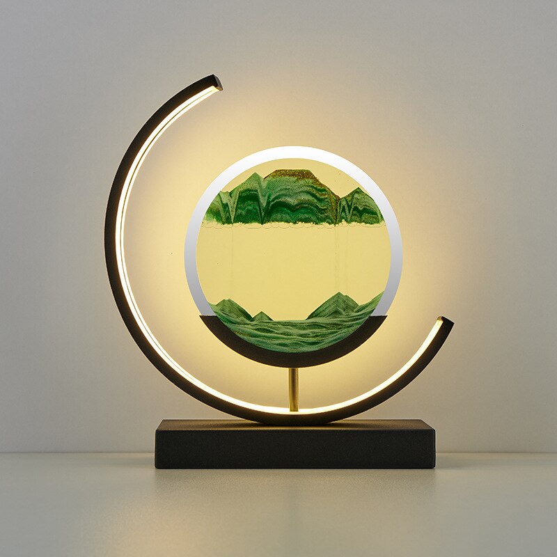 LED Tischlampe mit bewegender Sandlandschaft – dekoratives Licht
