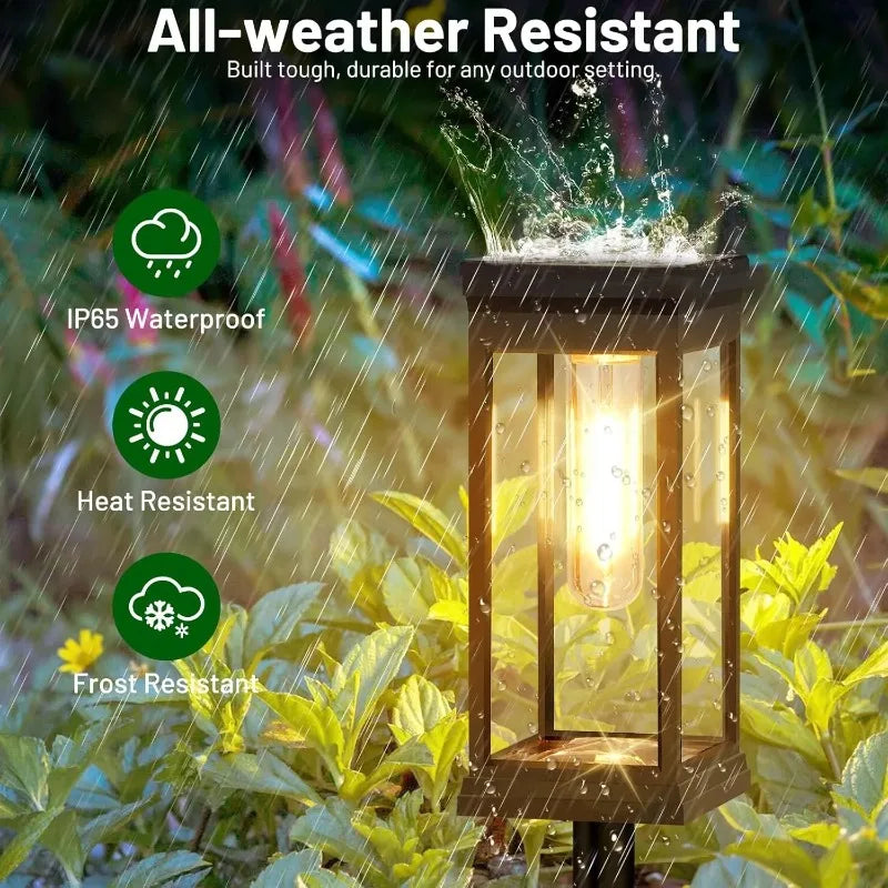 Garden Light Lantern Design with Filament LED – Set of 2