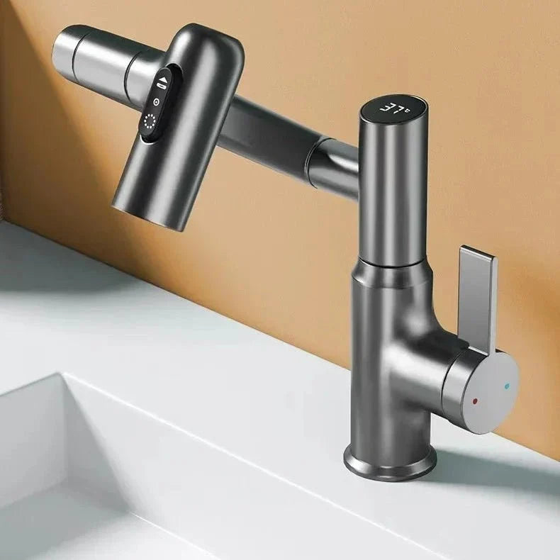 Wasserarmatur mit LED-Temperaturanzeige und 360° Schwenkarm