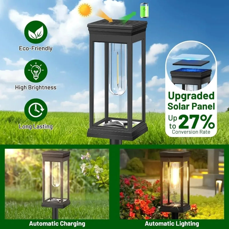 Garden Light Lantern Design with Filament LED – Set of 2