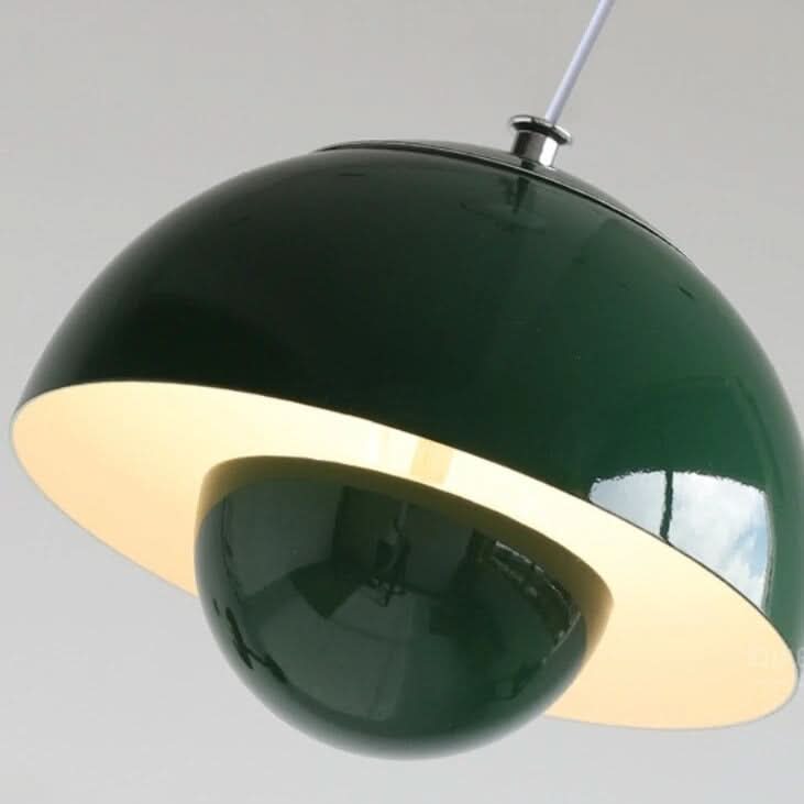Retro ceiling light made of polished metal in the Art Deco style