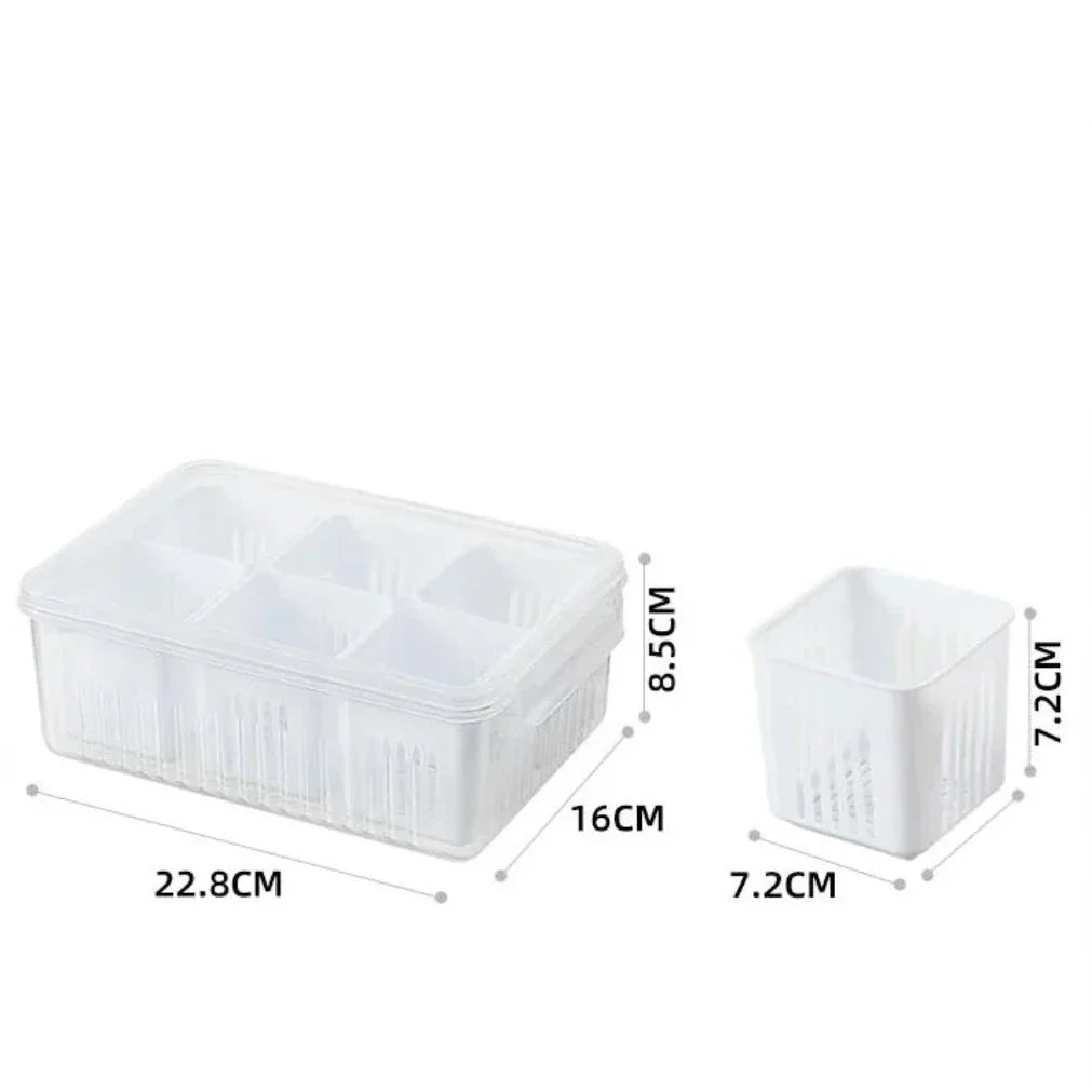 Kühlschrank-Organizer mit Ablaufeinsatz und Deckel – 6 Fächer product image 6