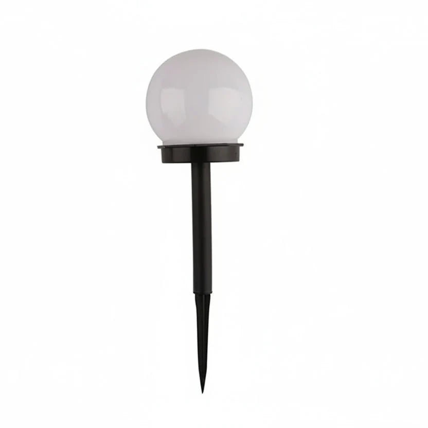 Round LED solar garden light with automatic light control