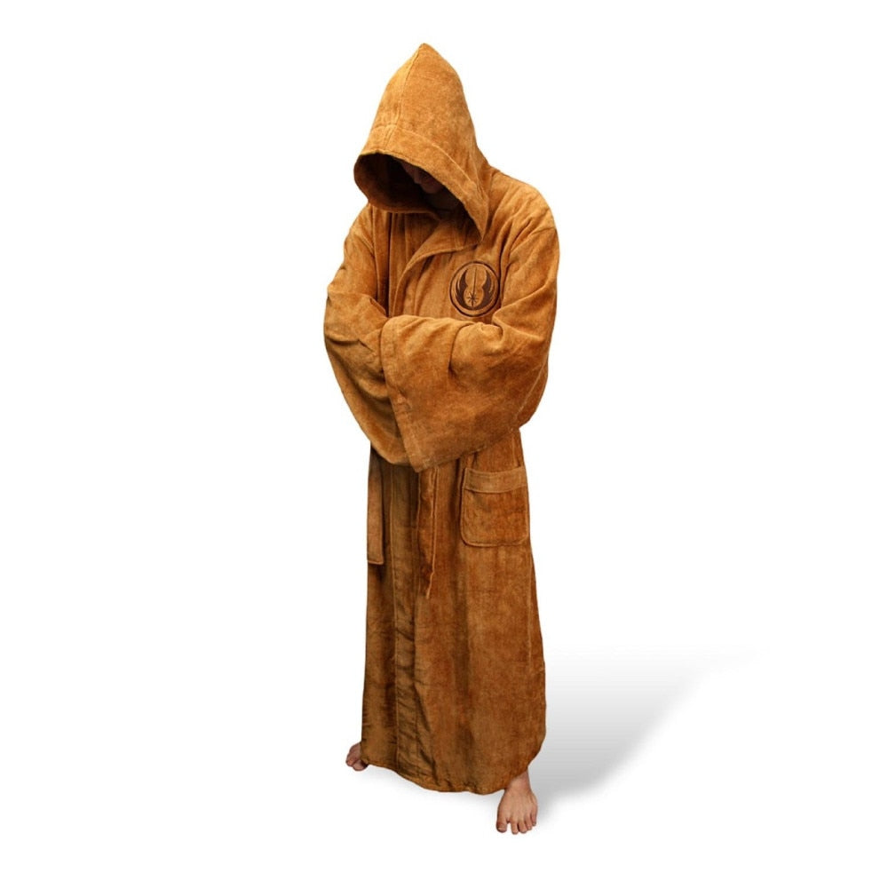 Langer Herren-Bademantel aus Flanell mit Kapuze – warm und saugfähig