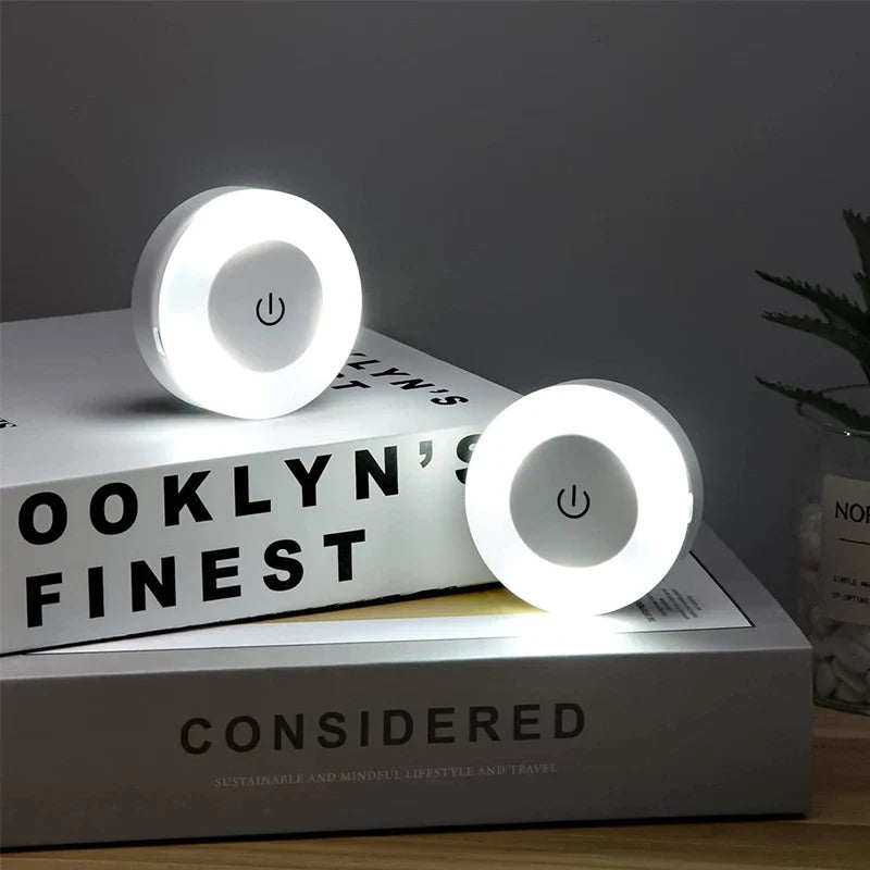 Rechargeable LED night light with touch control and magnetic mounting