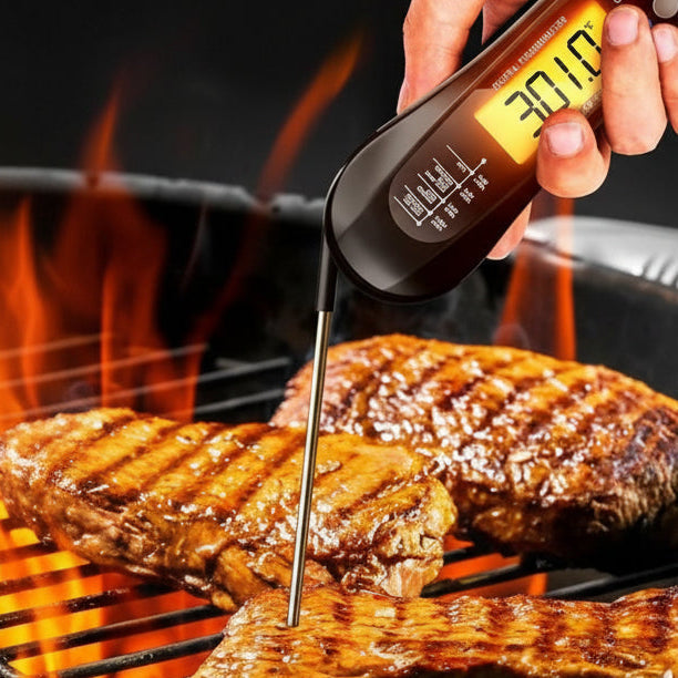 Digitales Fleischthermometer mit klappbarer Sonde und LED-Display