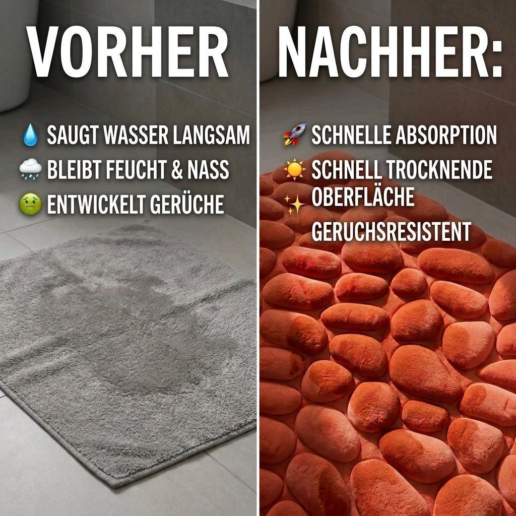 Schnell trocknende Badematte mit rutschhemmender Unterseite